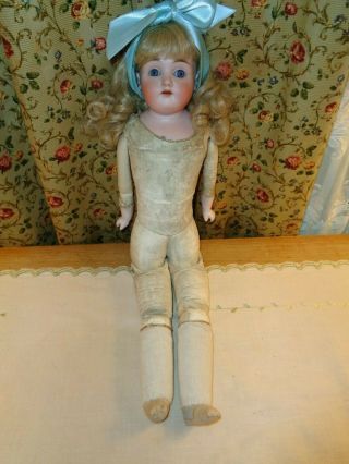 Antique Kestner Porcelain Doll - Germany - Mold 7.  154.  Dep.  - Leather Body