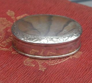 Pretty Vintage 925 Silver Oval Pill Box Stamped,  Hallmarked,  Makers Mark G.  L.  E