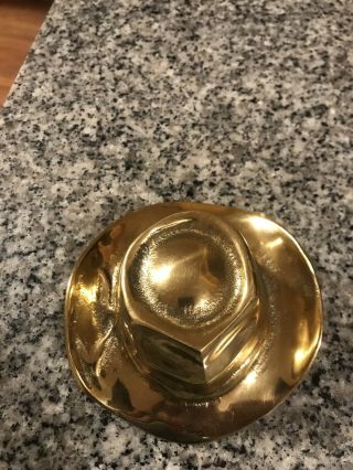 Vintage Very Heavy Solid Brass / Bronze Cowboy Hat 1.  7 Pounds 2