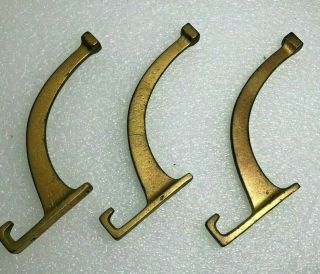 Set Of 3 Vintage Metal Coat Hat Hooks Mounting Hooks (b007)