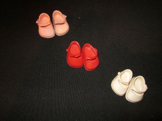 1954 Vintage Ginny 3 Pairs Shoes/no Heels $6