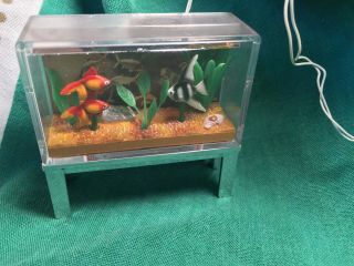 Vintage Lundby Dollhouse Fish Tank Aquarium With Light 5180