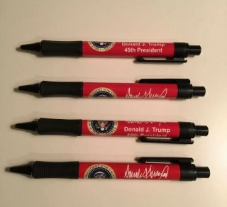 Donald Trump 4 Red Ballpoint Pens Signature 45th Pres Eagle Seal