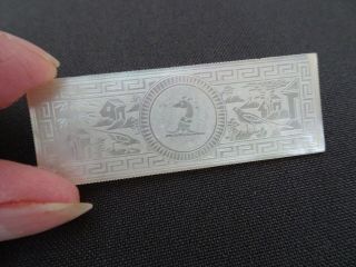 Fine Antique Chinese Mother Of Pearl Armorial Gaming Counter/token