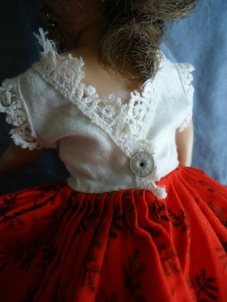 Vintage Vogue Jill ' s Dress,  Red Skirt,  White Top,  Lace Trim (no doll) EVC 3