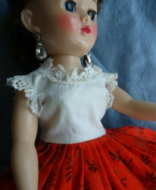 Vintage Vogue Jill ' s Dress,  Red Skirt,  White Top,  Lace Trim (no doll) EVC 4