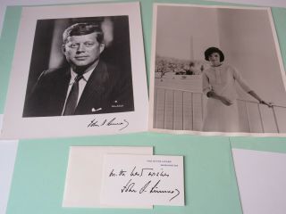 President John F.  Kennedy & Jackie Kennedy White House Photo Set And Card
