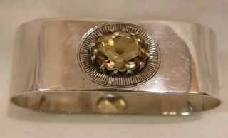 Heavy Fully Hallmarked Solid Sterling Silver And Gemstone Napkin Ring 25.  30 Gram