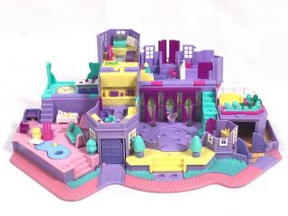 Vtg 1994 Polly Pocket Bluebird Light - Up Magical Mansion Pollyville House w Figs 3
