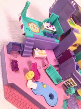 Vtg 1994 Polly Pocket Bluebird Light - Up Magical Mansion Pollyville House w Figs 4