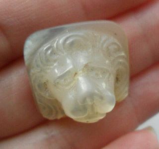 Antique Georgian Carved Mother Of Pearl Quality Lion Head Cameo Jewellery 4.  7gra