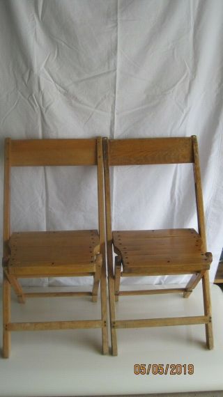 2 Palmer & Snyder Vintage Wooden Folding Chairs