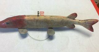 3 Old Vintage Fishing Lures Decoys HRI tri hook one weighted 4