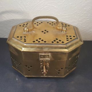 Vintage Brass Cricket Cage Potpourri Trinket Box Incense Burner