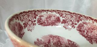 Petrus Regout Maastricht Bowl Miller made in Holland Red Transferware Antique 4
