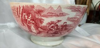 Petrus Regout Maastricht Bowl Miller made in Holland Red Transferware Antique 5