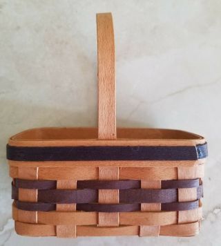 Vintage Signed Handcrafted Woven Doll Basket 1:6 Scale Miniature