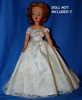 Vintage Barbie Tammy Tressy Lilli Stunning Satin Lace Wedding Gown Dress Slip