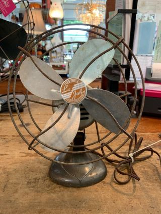 Antique Vintage Le John Huntingtown Electric Fan Old Fan 9” Dia.