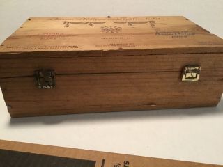 1985 Baron Rothschild Empty Wooden 2 Bottle Wine Crate Box Medco Graves 3