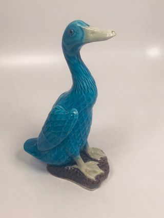 Antique Chinest Porcelain Blue Pottery Duck Goose Irare