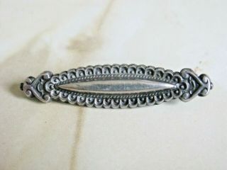Antique Victorian Chester Sterling Silver Sweetheart Pin Brooch Signed W.  Bs