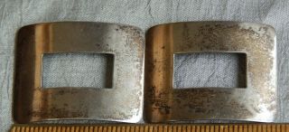 Antique Vintage Sterling Silver Shoe Sash Buckles By Stieff 116