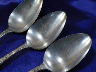 NATIONAL SILVER CO.  NARCISSUS PLATED SILVER SERVING SPOON SET OF THREE (3) 3