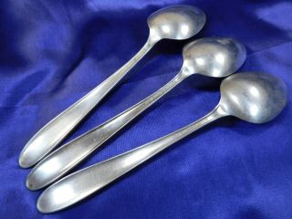 NATIONAL SILVER CO.  NARCISSUS PLATED SILVER SERVING SPOON SET OF THREE (3) 4