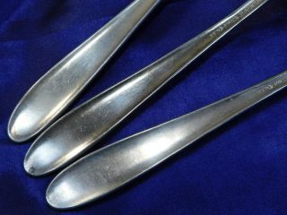NATIONAL SILVER CO.  NARCISSUS PLATED SILVER SERVING SPOON SET OF THREE (3) 5