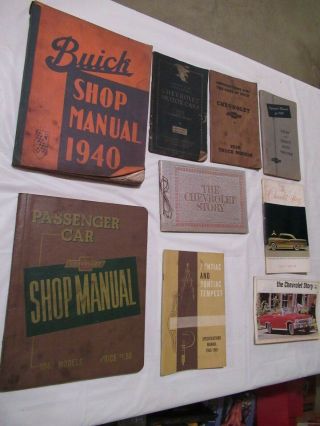 Antique & Vintage General Motors Asst.  Manuals,  Brochures,  & Other Literature -
