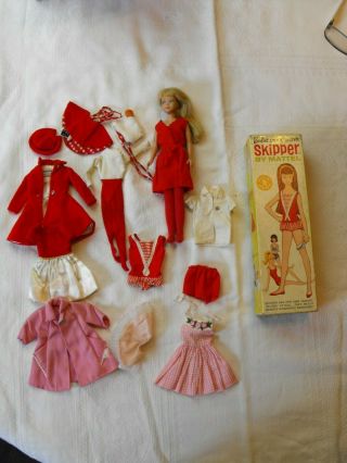 Vintage 1963 Mattel Skipper W/blonde Hair Straight Legs Clothing & Box