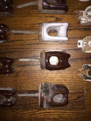 Antique Electric Knife Switches and insulators Porcelain Bases VG 7