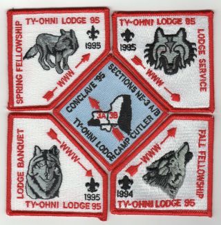 Boy Scout Oa Ty - Ohni Lodge 95 1994 - 1995 Event Patch Set Otetiana Council,  Ny