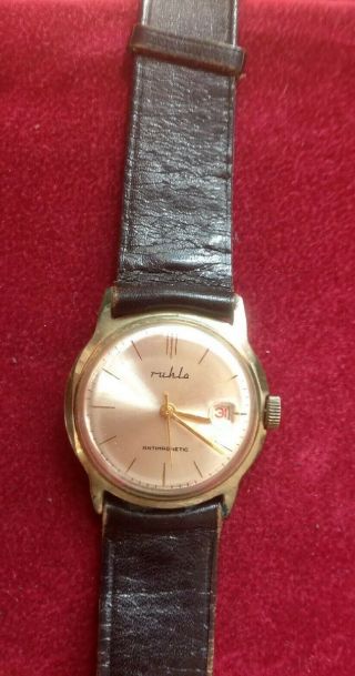 Vintage Ruhla Mens Watch With Date German Made
