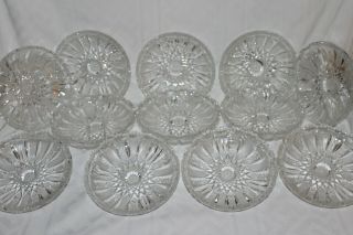 12 Antique Abp Cut Glass Berry Bowls Hobstars Pattern - Some Chips - Read
