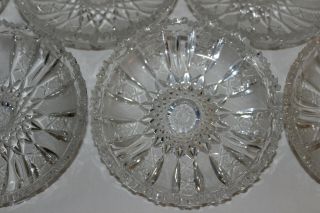 12 Antique ABP Cut Glass Berry Bowls Hobstars Pattern - Some Chips - Read 2