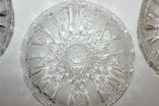 12 Antique ABP Cut Glass Berry Bowls Hobstars Pattern - Some Chips - Read 4