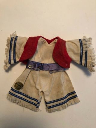 Vintage Vogue Ginny Doll Clothing - Ivory Cotton Suit W/red Vest,  Blue Stripes