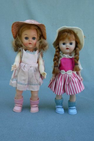 2pc Vintage 8 " Plastic Dolls Ginny Friends Cosmopolitan Ginger?