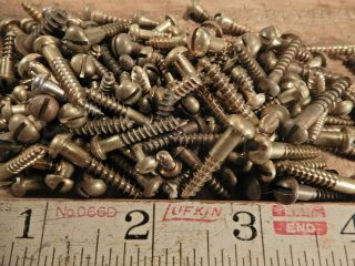 Antique wood screws vintage brass round head fastener 3/4 in.  X 8 QTY.  200, 2