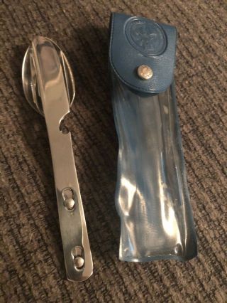 Vtg Boy Scout Silverware Utensil Set Knife Spoon Fork Kit By Imperial Usa