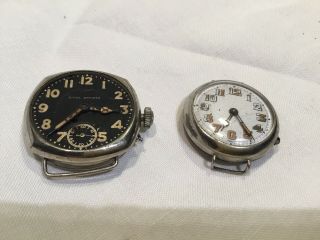 2 X Antique Ww1 Trench Watches Spares
