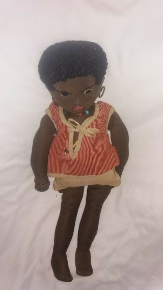 Vintage Detailed Cotton Black Boy Doll
