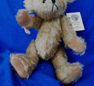 CHUBBY CUBS ARTIST SIGNED VINTAGE design MOHAIR JOINTED TEDDY BEAR 11 INCH 3