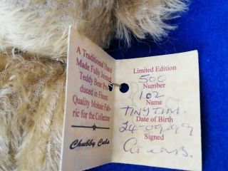 CHUBBY CUBS ARTIST SIGNED VINTAGE design MOHAIR JOINTED TEDDY BEAR 11 INCH 4