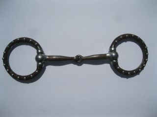 Mini Pony Horse Bit Silver Dots Antique Brown Sweet Iron Snaffle 4 "