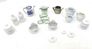 Vintage/antique Porcelain/ceramic Miniature Dollhouse Jars/jugs 19pc Germany