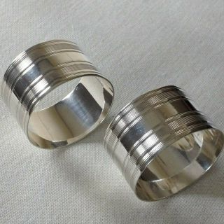 Sterling Silver Napkin Rings (pair) 65 Grams Combined Weight