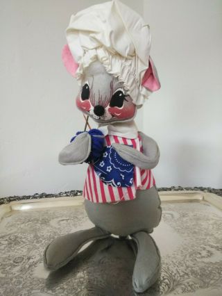 Vintage Annalee 14 " Patriotic Girl Mouse 4th Of July